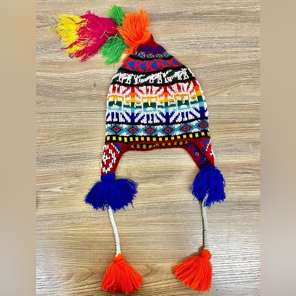Peruvian Handmade Beaded Traditional Chullo Hat - Picture 1 of 7